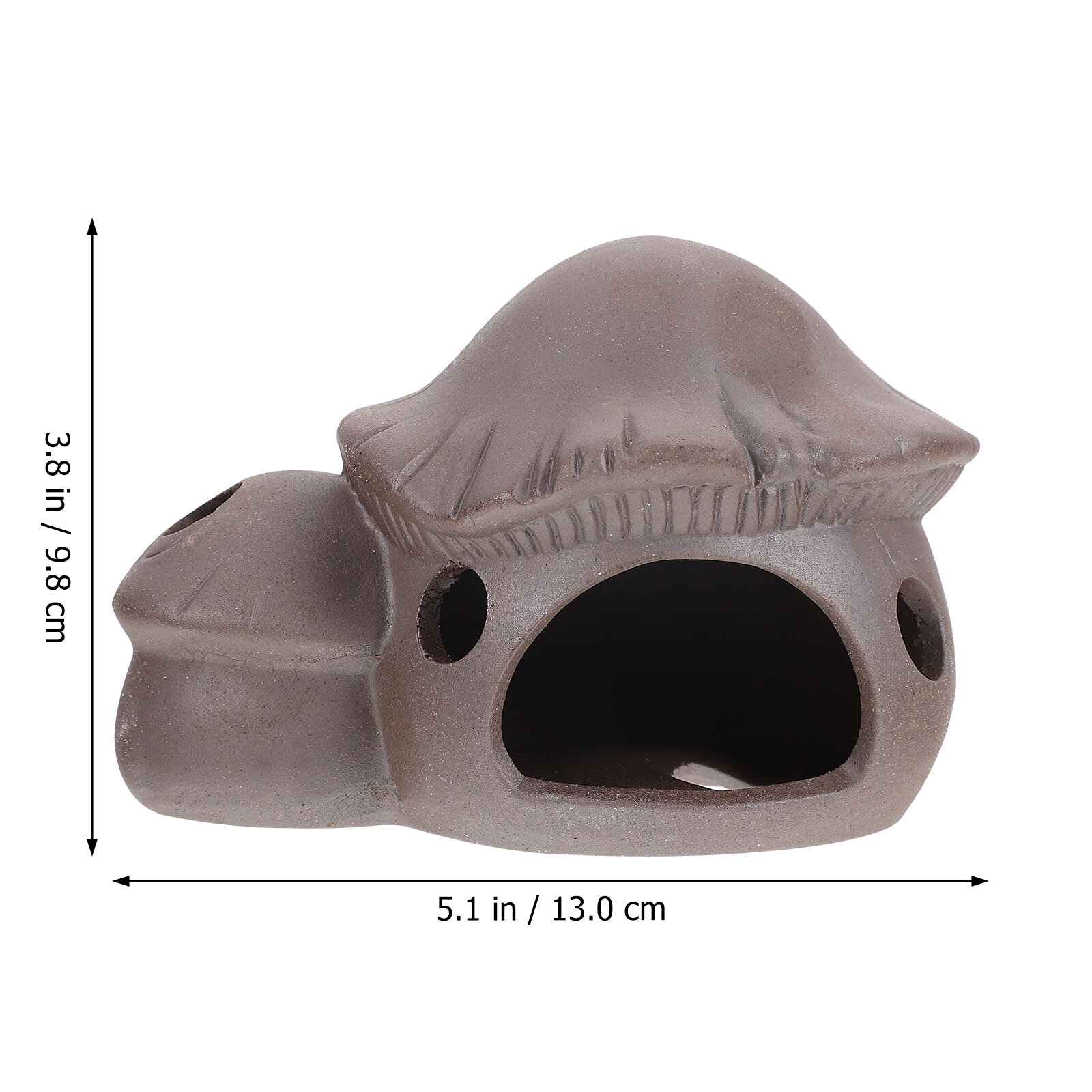 Пещера Для Аквариума Коричневый Домик Укрытие Для Рыб 13X9.5X8.5Cm