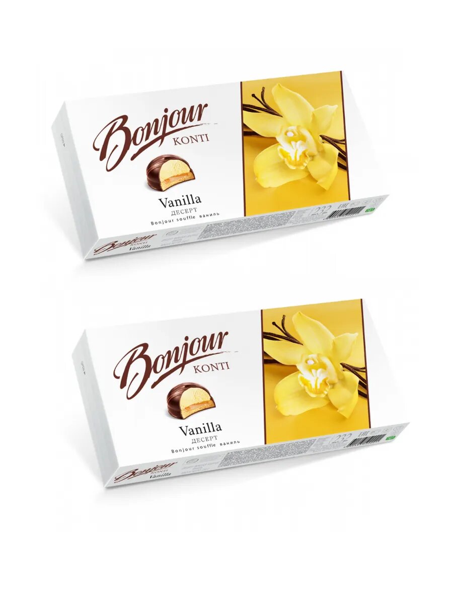Konti Десерт Bonjour со вкусом ванили, 232г, 2 уп