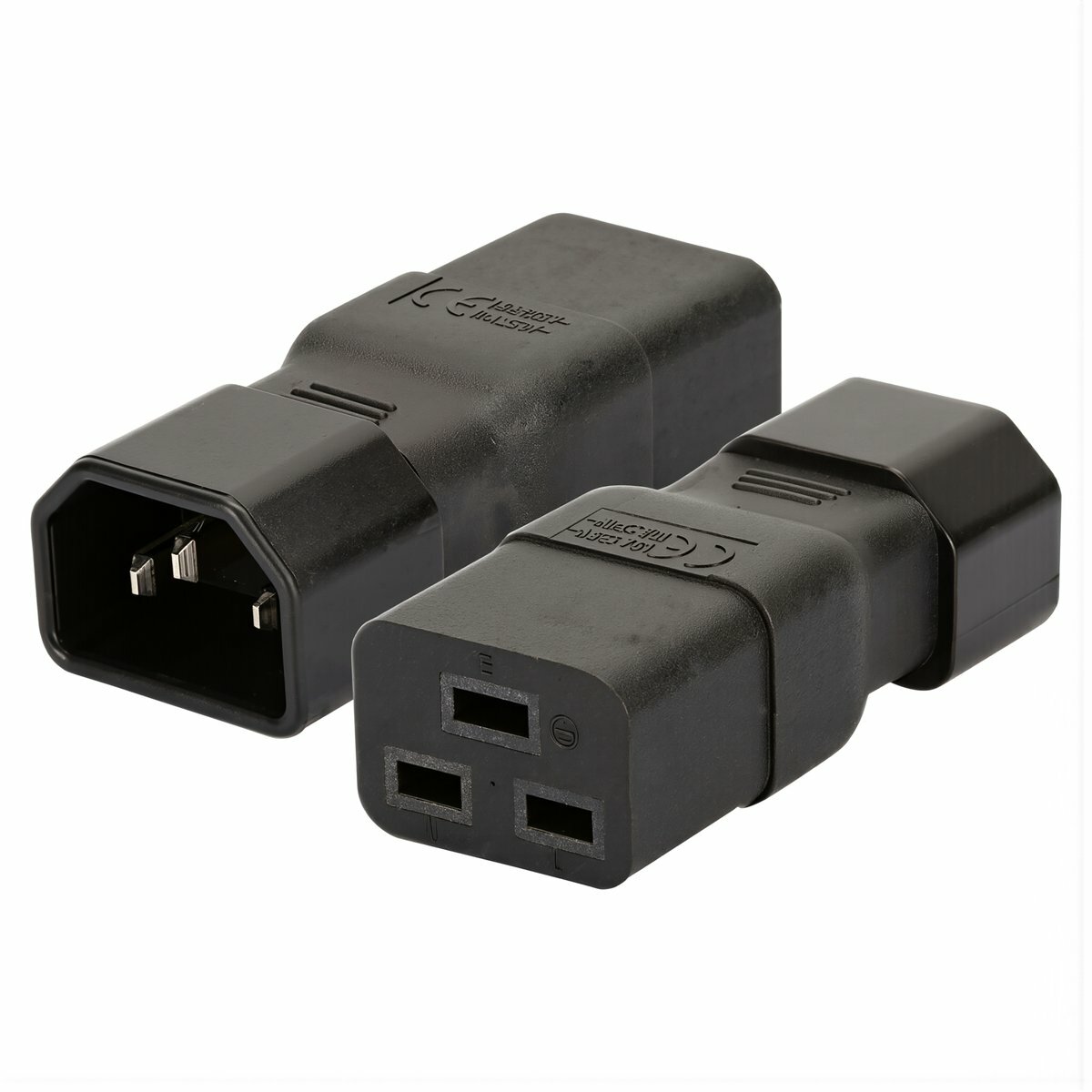 Переходник питания IEC320 C14 на C19 размер 67мм для PDU UPS серверов в стойке чистая медь
