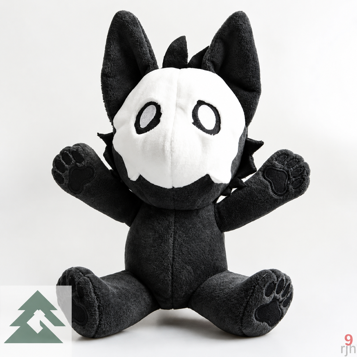Мягкая игрушка Пуро (Puro) из короткого плюша, высота 25 см, черный цвет