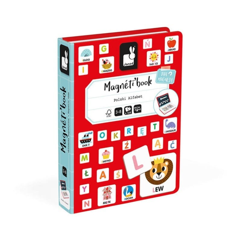 Головоломка Janod Magnetibook Польский алфавит, разноцветный