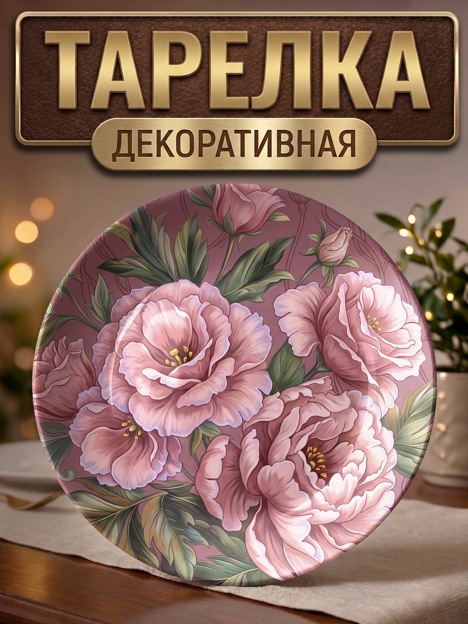 Тарелка декоративная Куст лизиантусов