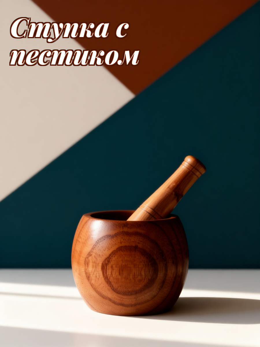 Набор Из Дерева Для Измельчения Приправ И Чеснока 1 Штук Размер 10 5X10 5Cm