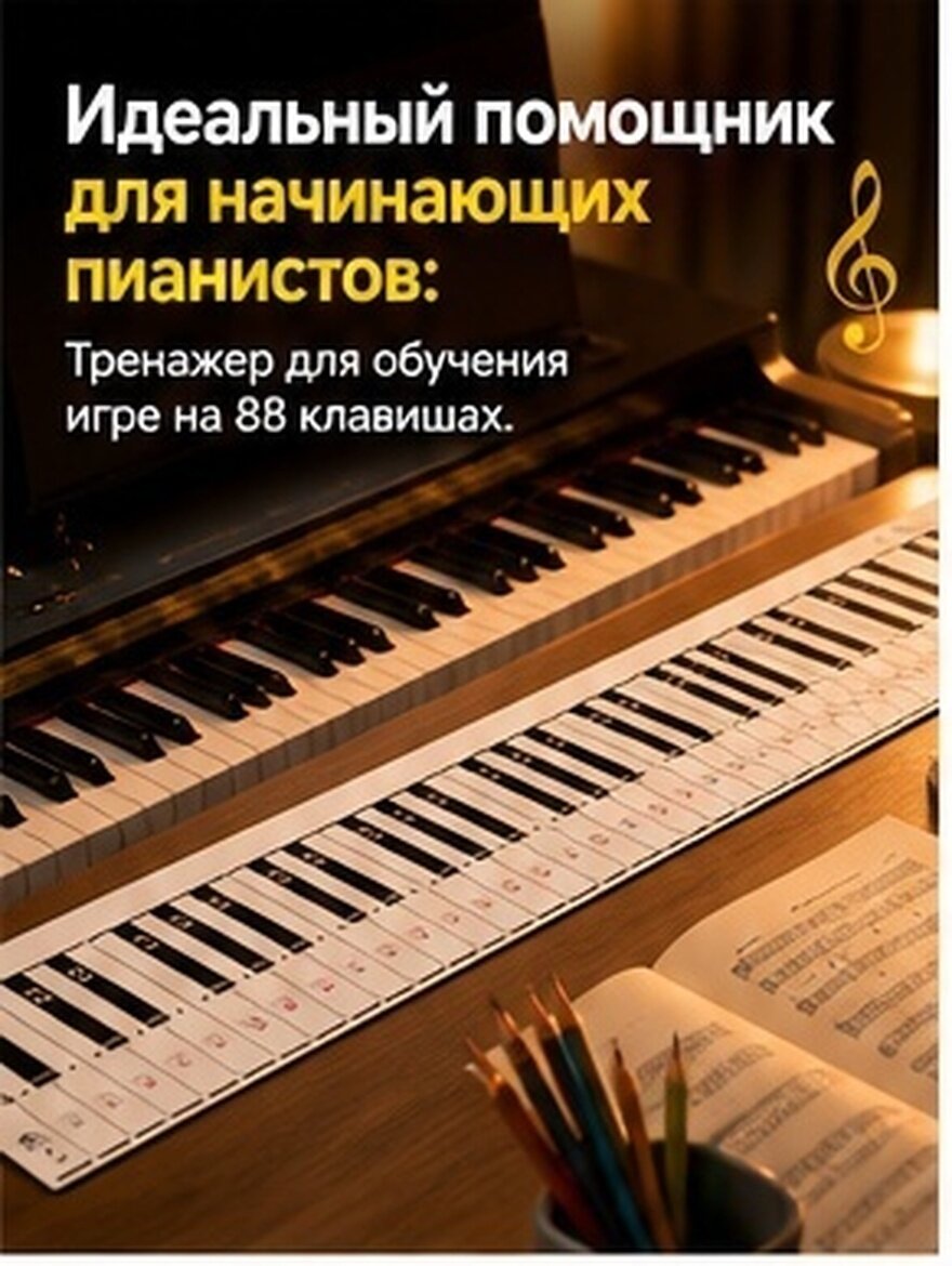 Накидной Пианино 88 Клавиш Руководство Для Учеников 124x19 Cm