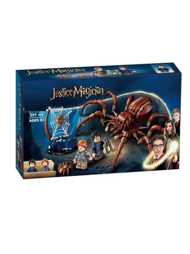 Конструктор Justice Magician, Пещера Арагога, 201 деталь, набор с пауком и минифигурками, от 6 лет