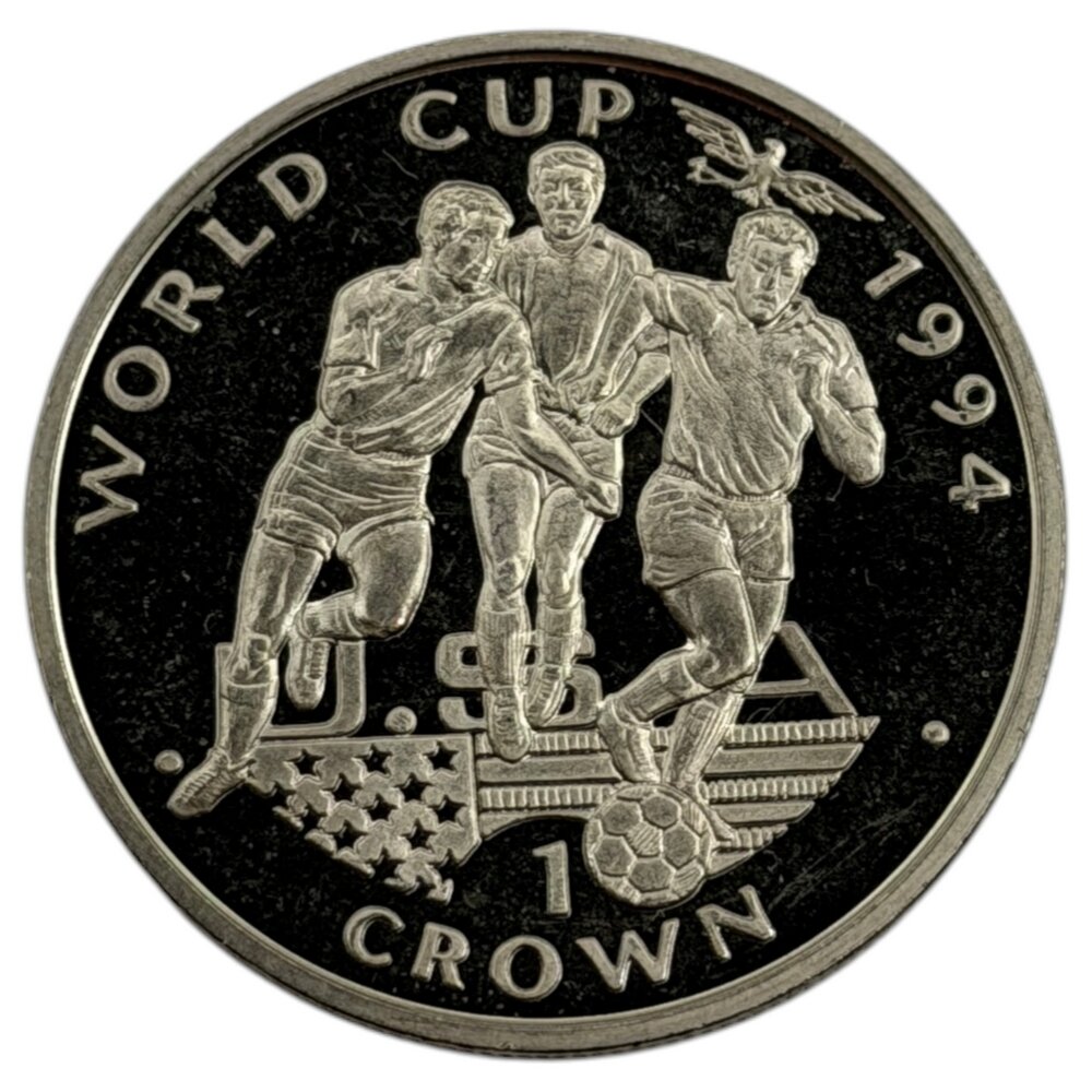 Гибралтар 1 крона 1994 г. (XV чемпионат мира по футболу, США 1994 - 3 игрока) (CN)