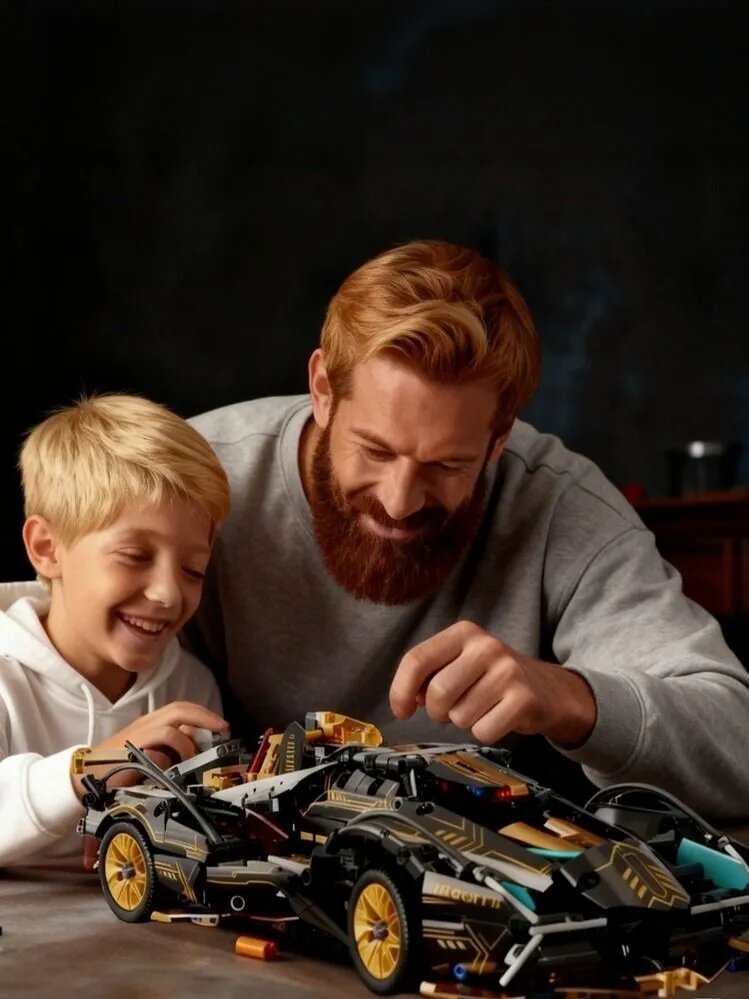 Конструктор машинка на пульте управления Technic V12 (совместим с lego technic, модель racing спорткар, лего совместимый, подарок для мужчин и мальчиков).