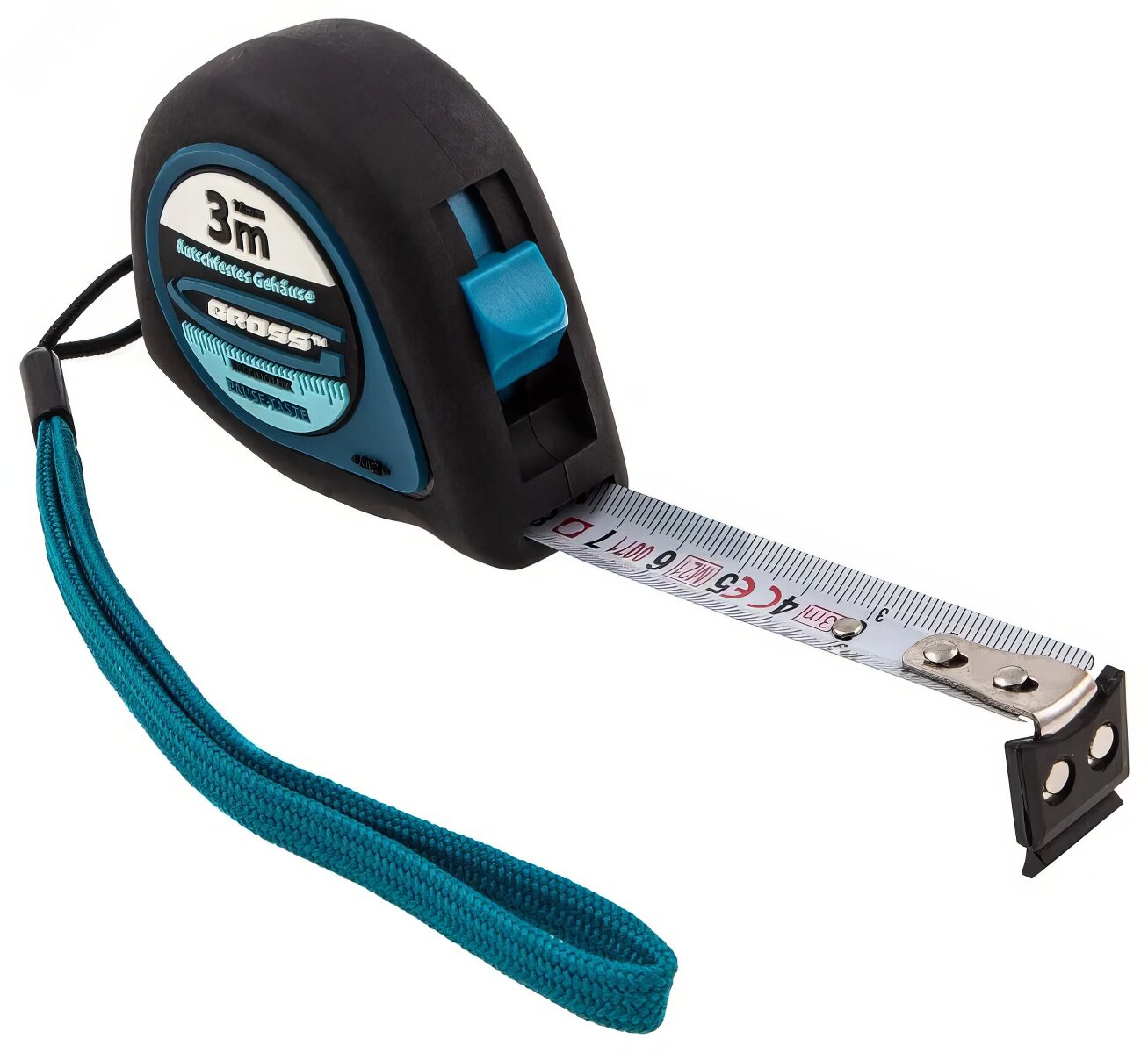 Рулетка Ergonomisch, 3 м x 16 мм, магнитный обрезиненный зацеп