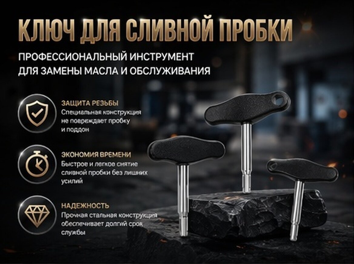 Многофункциональный Ключ Для Сливной Пробки Масла Подходит Для Разных Моделей 9 20X9 00X1 70Cm