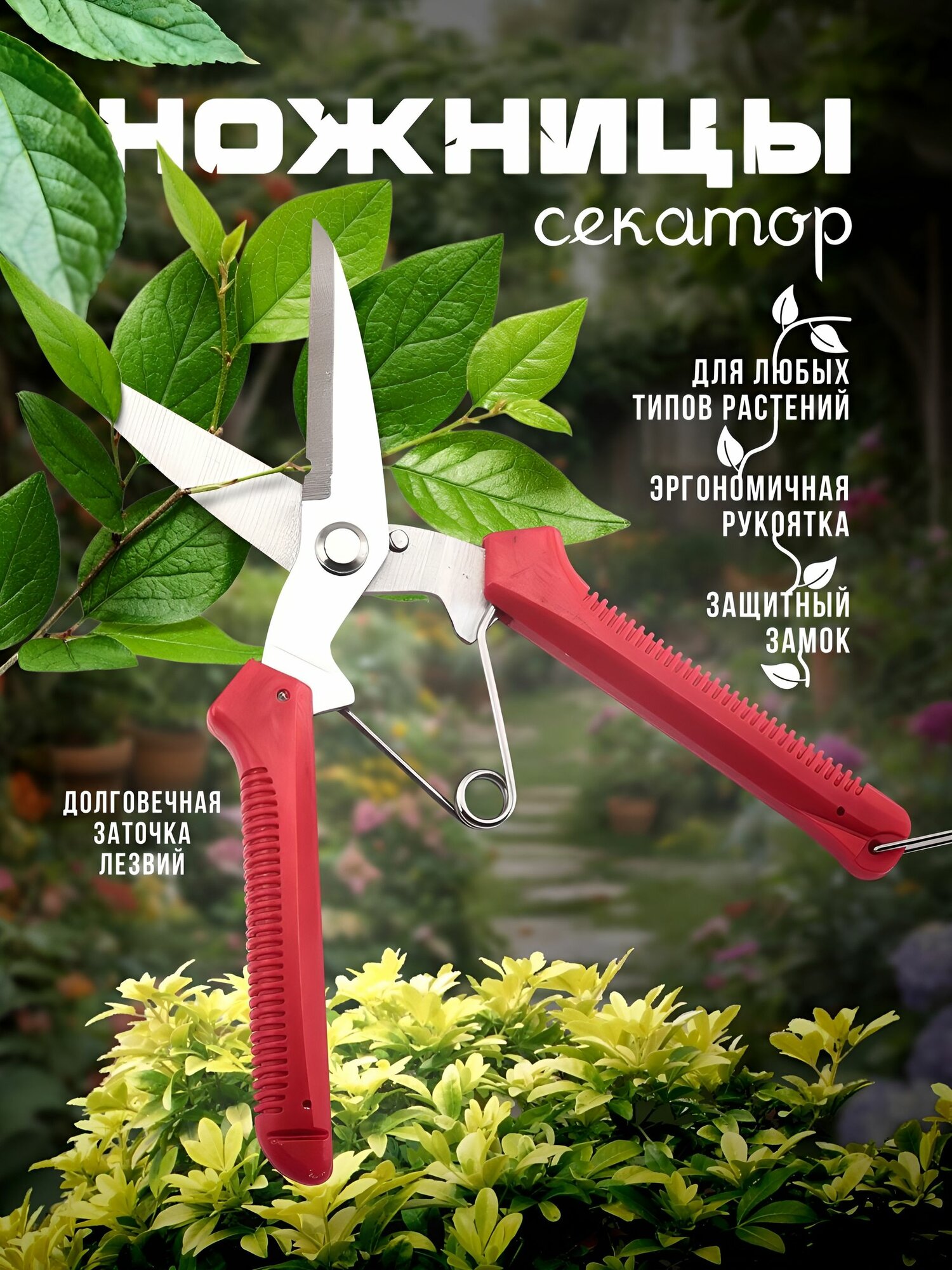 Садовые ножницы, лезвиеВысокоуглеродистая сталь