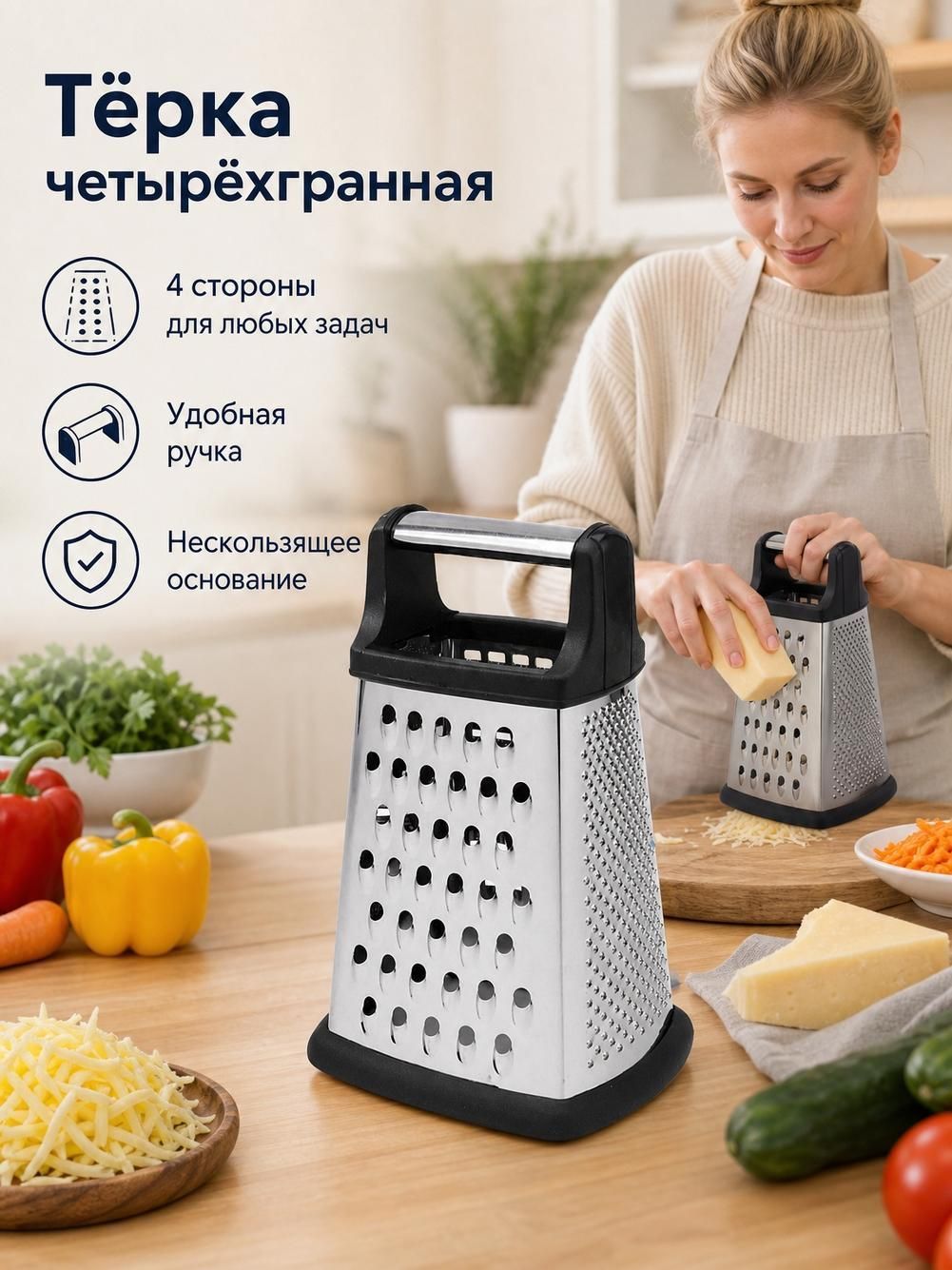 Терка для овощей, четырехгранная