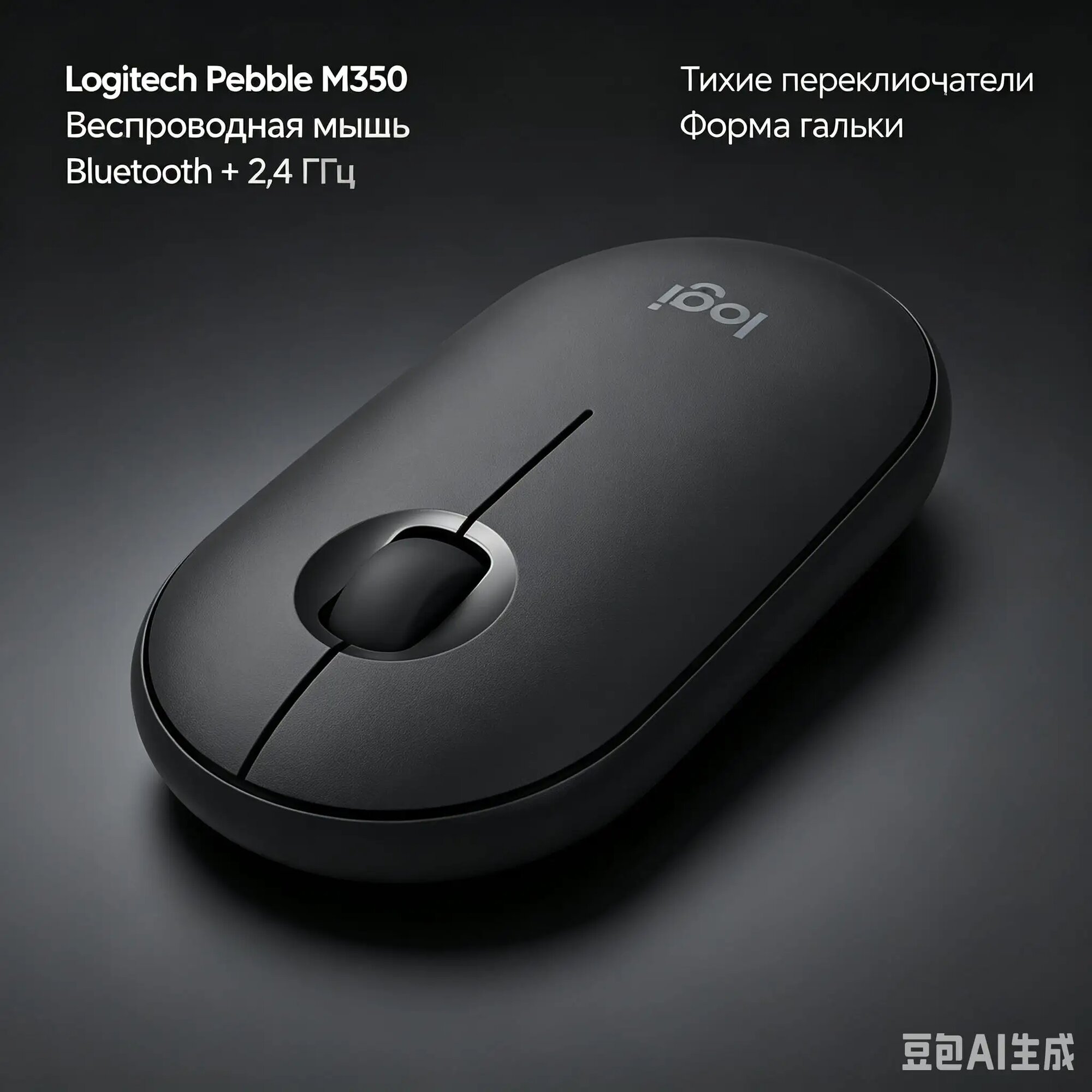 Мышь беспроводная Logitech Pebble M350, черный
