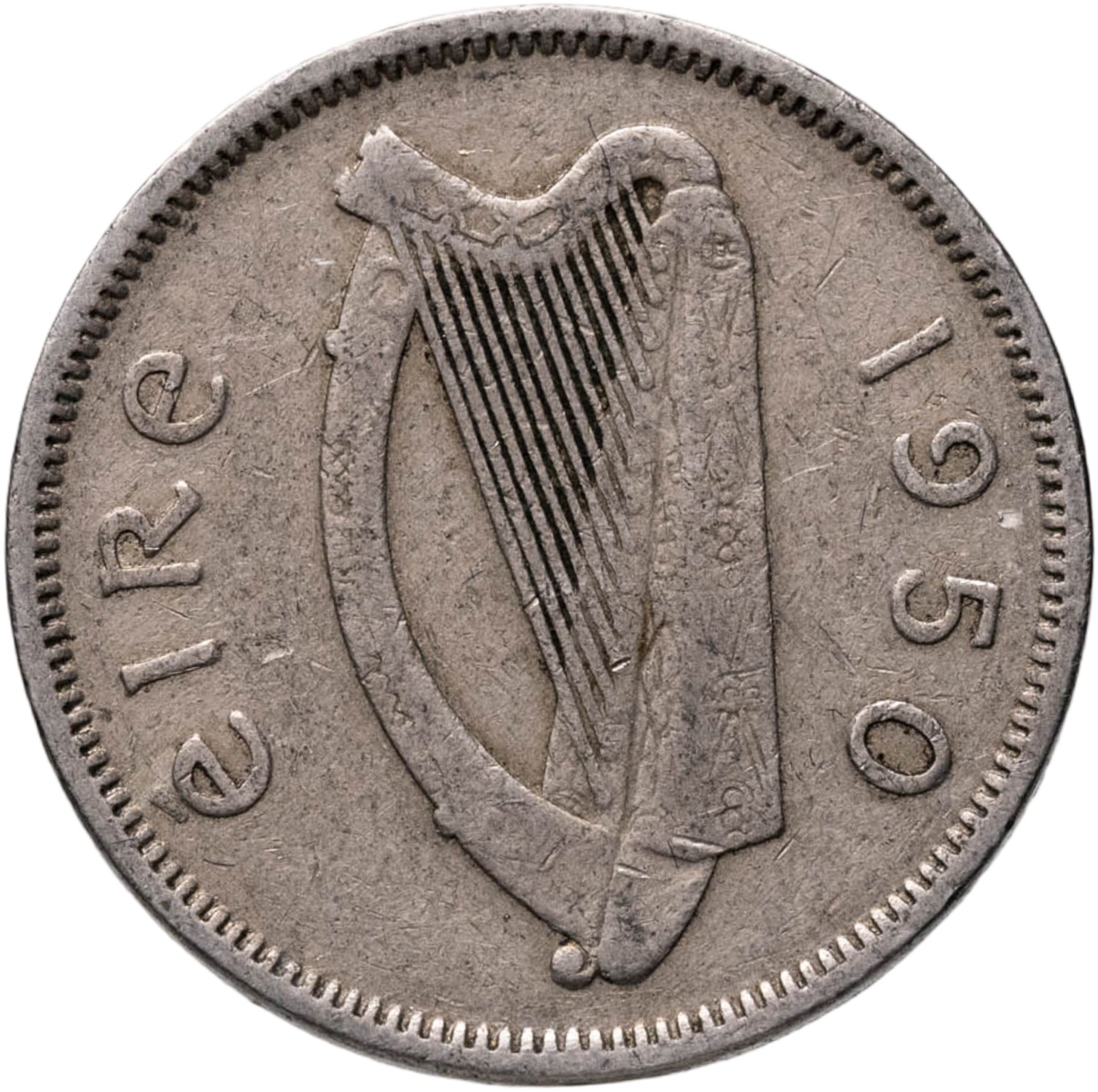 Ирландия 6 пенсов pence 1950, Мельхиор медь-никель, в сохранности VF-XF