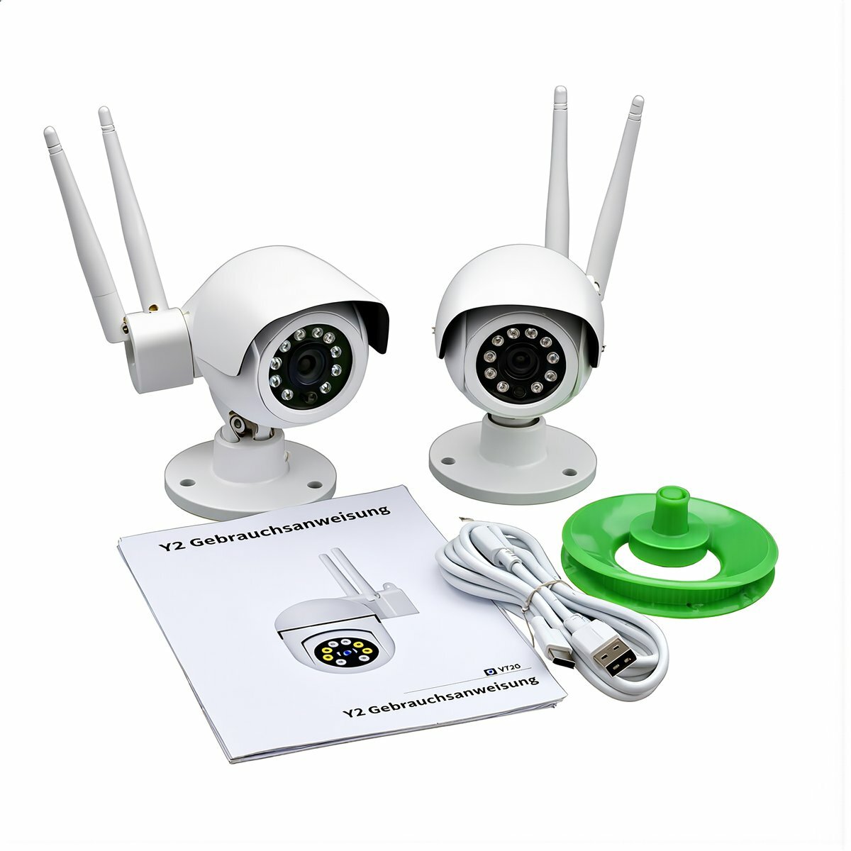 IP камера для домашнего наблюдения беспроводная WiFi с двумя антеннами полноцветная ночная съемка отслеживание движения удаленный доступ со смартфона аудио связь двусторонняя поддержка 2.4 ГГц сети, 5