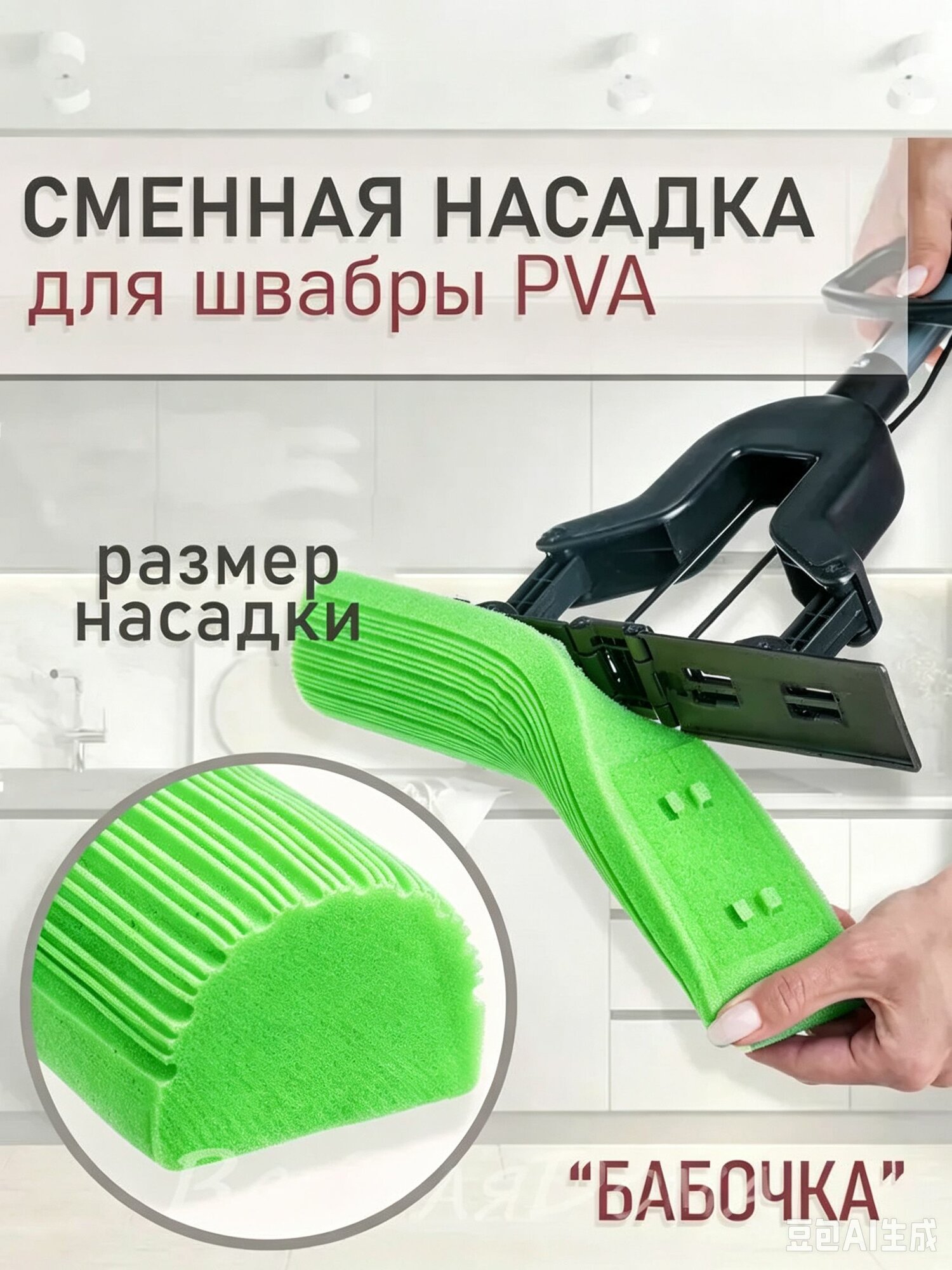 Насадка на швабру "Сменка бабочка", Артикул: 5629688327, Материал: ПВА