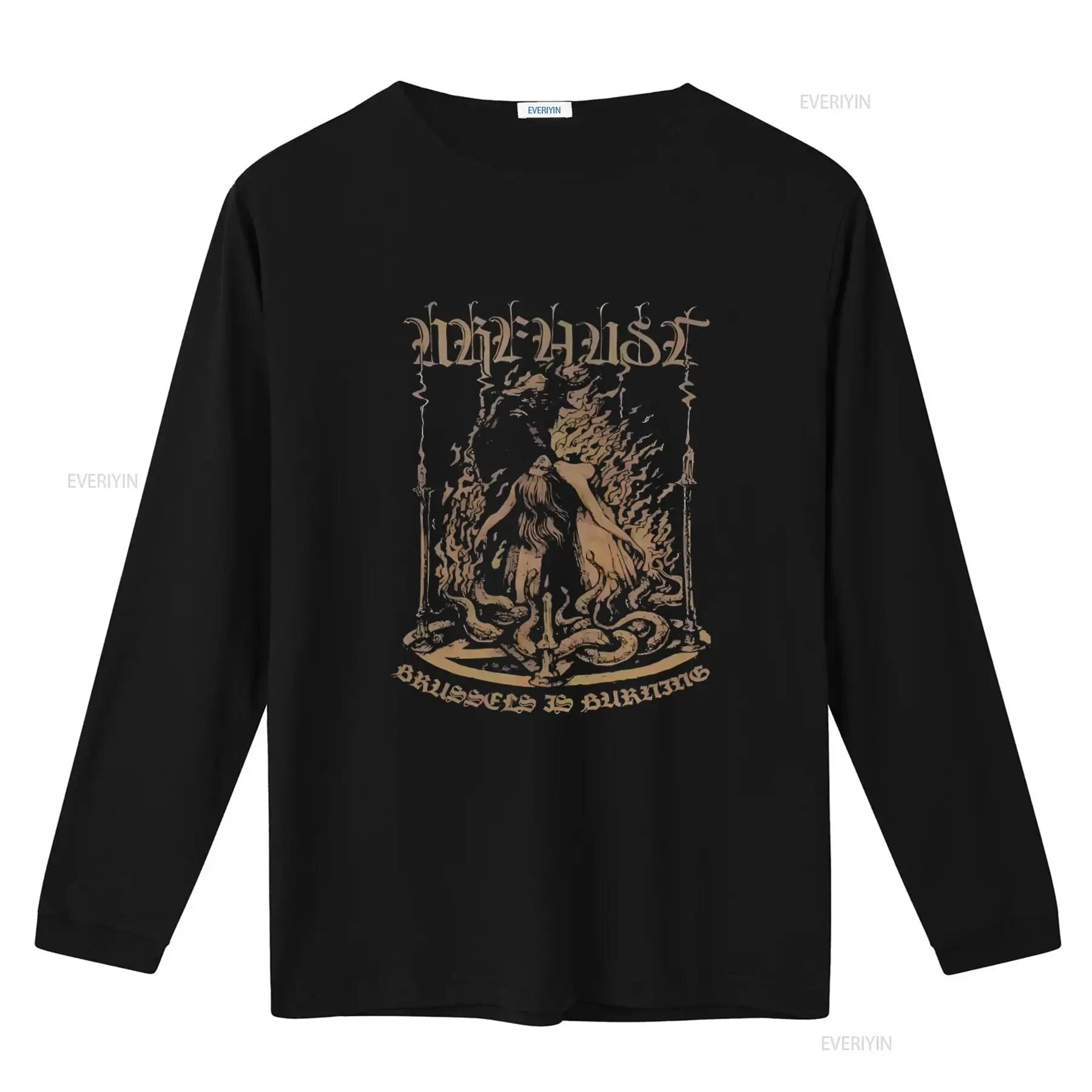 Футболка URFAUST XL Хлопок Готический принт Черный, M, black long sleeves