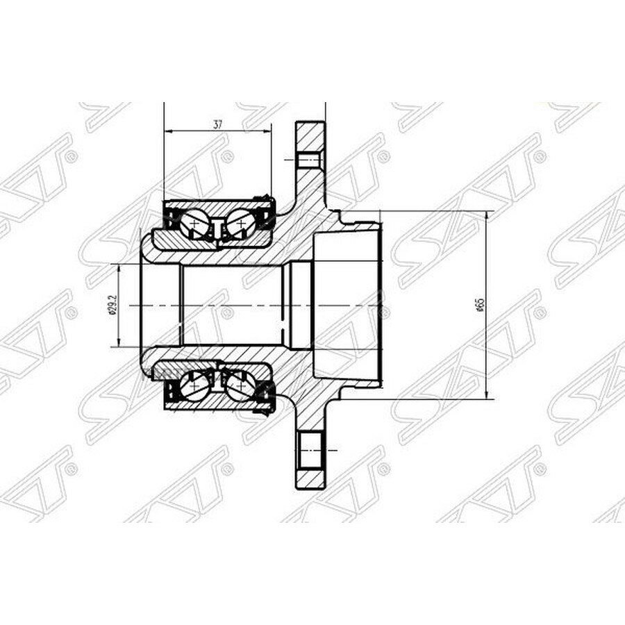 Ступичный узел Volkswagen Polo 01-20 / Skoda Rapid 12-20 (СправаСлева/ Спереди) от официального дистрибьютора, SAT, артикул ST6R0407621A