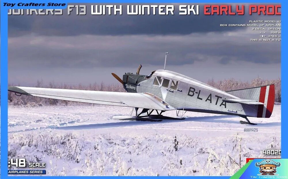 Ранняя модель Junkers F13 с зимними санками от MINIART в масштабе 1/48, эксклюзивный комплект 48020
