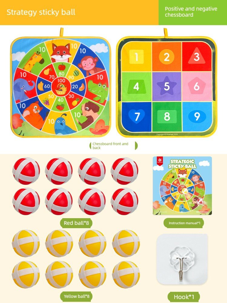 Pinwheel Стикки Болл Дартборд Настольная Игра Для Детей С 16 Шариками 1 Крючком 400мм Диаметр Двойная Сторона Игры