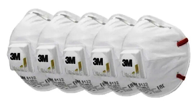 3M Респиратор профессиональный, FFP3, размер Универсальный, 5 шт.