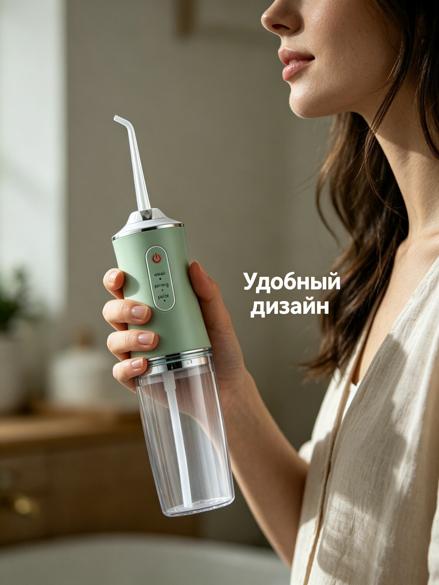 Ирригатор портативный 350 мл, 3 режима, без проводов, до 30 дней работы, цвет на выбор