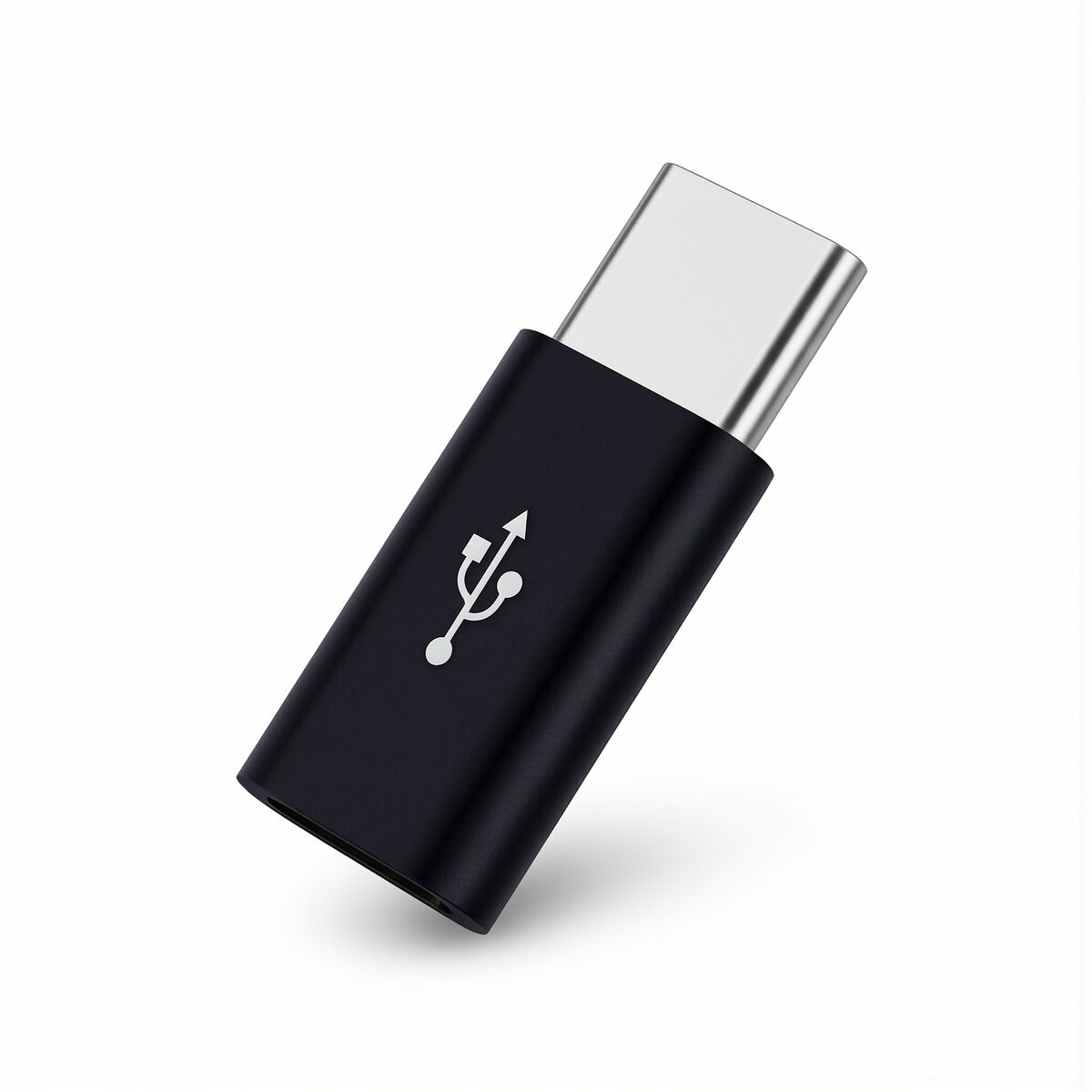 Аксессуар для дома и офиса переходник micro USB на Type C для зарядки передачи данных подключения мобильных гаджетов чёрный
