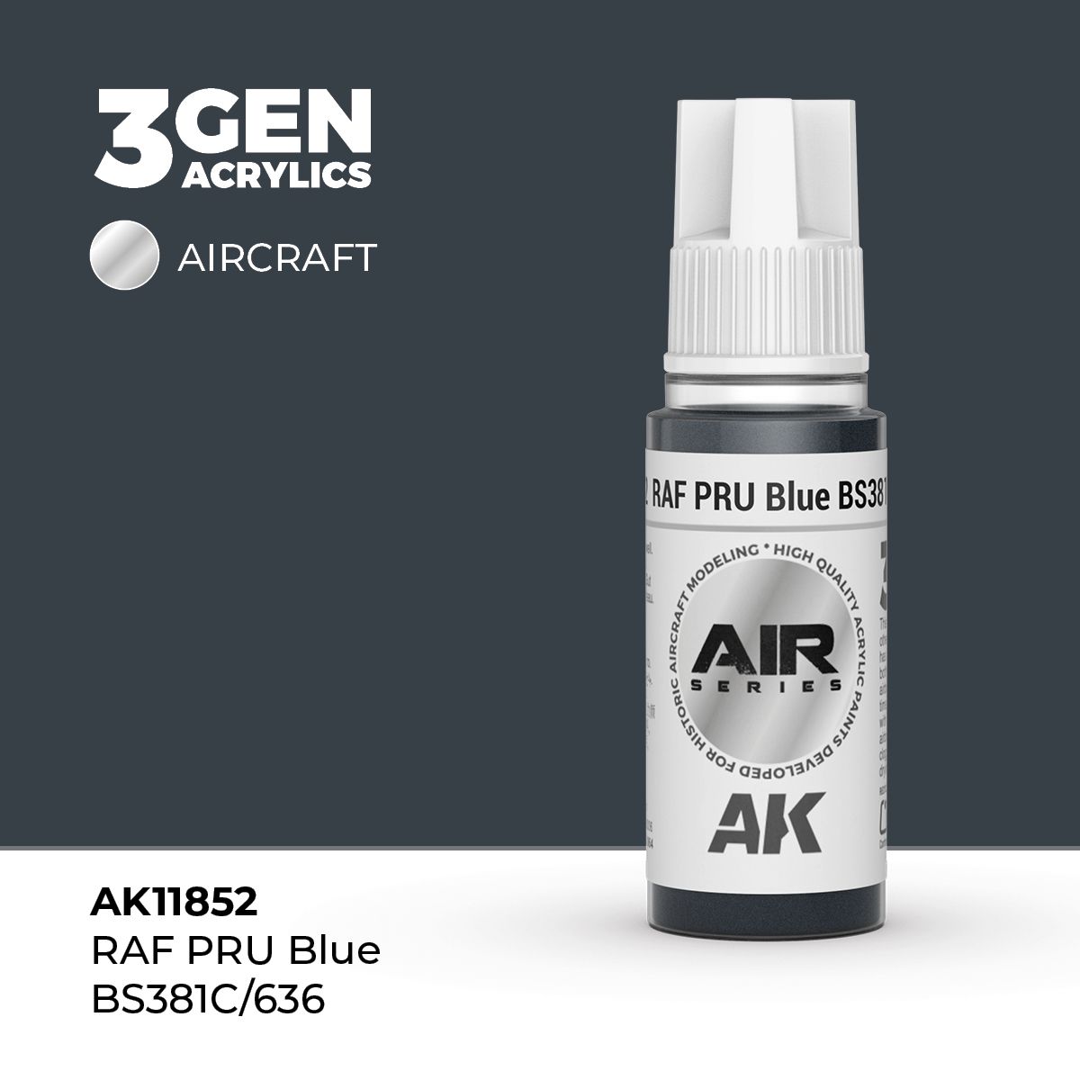 Акриловая краска AK Interactive RAF PRU Blue BS381C/636 3GEN AIR, 18мл