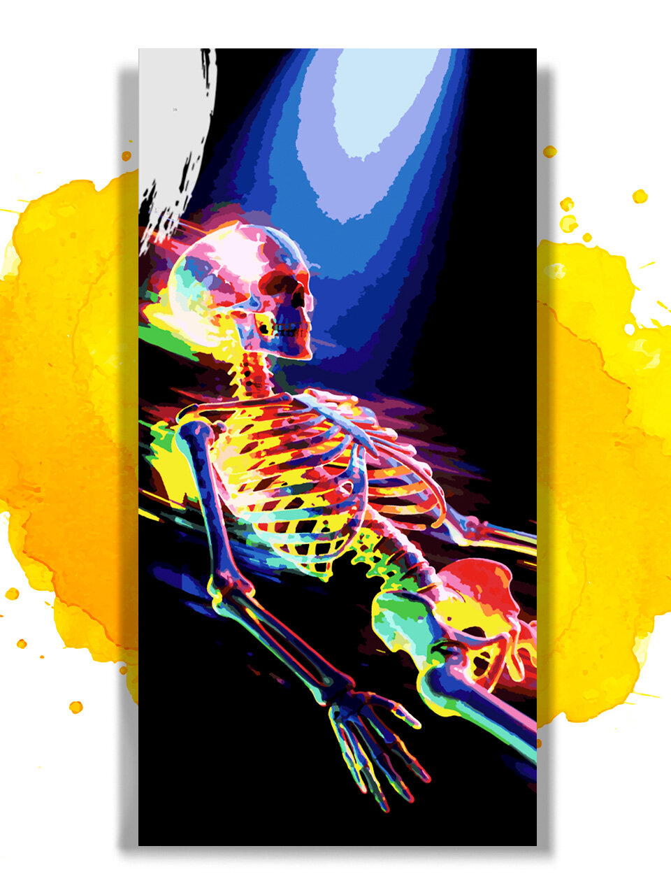 Картина по номерам на холсте Neon Skeleton, 30 х 60 см