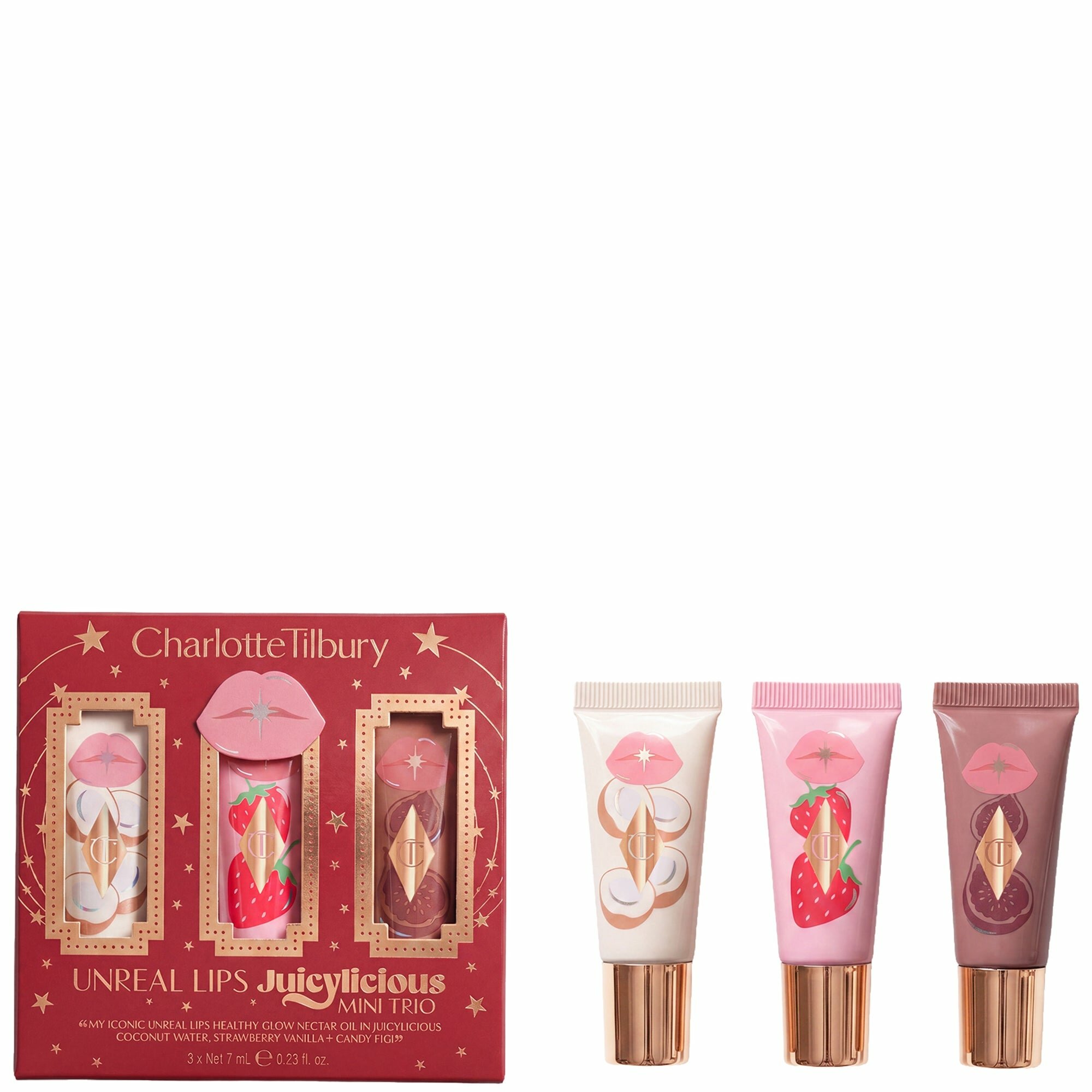 Charlotte Tilbury Подарочный набор масла для губ Unreal Lips Juicylicious Mini Trio, 3* 7мл