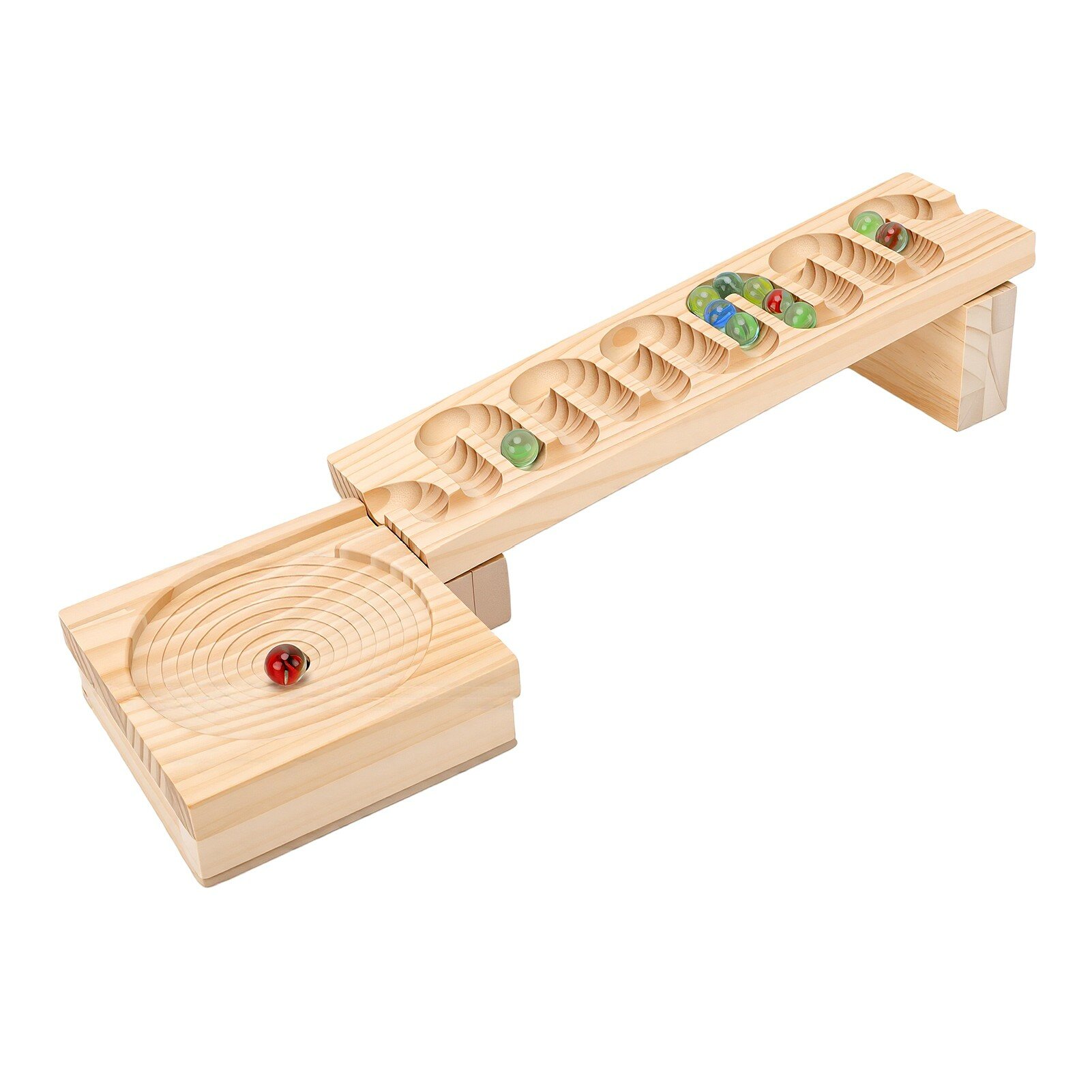 Деревянная гоночная трасса Marble Run Интерактивная обучающая игра-лабиринт с мраморной дорожкой для детей
