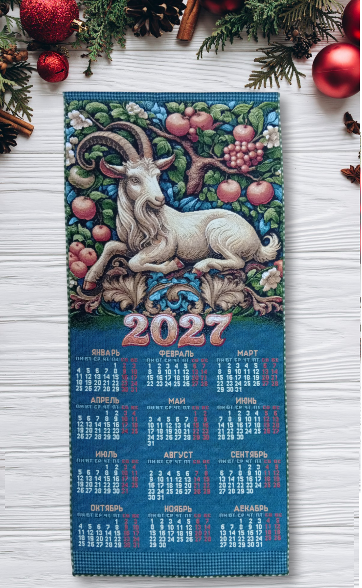 Календарь из гобелена на 2027 год Райская жизнь 40х88