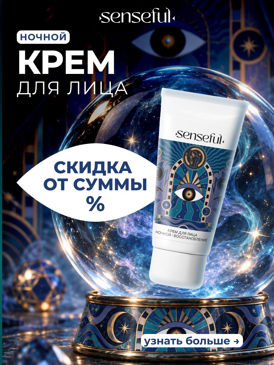 SENSEFUL / Ночной крем для лица увлажняющий с ниацинамидом, 50 мл