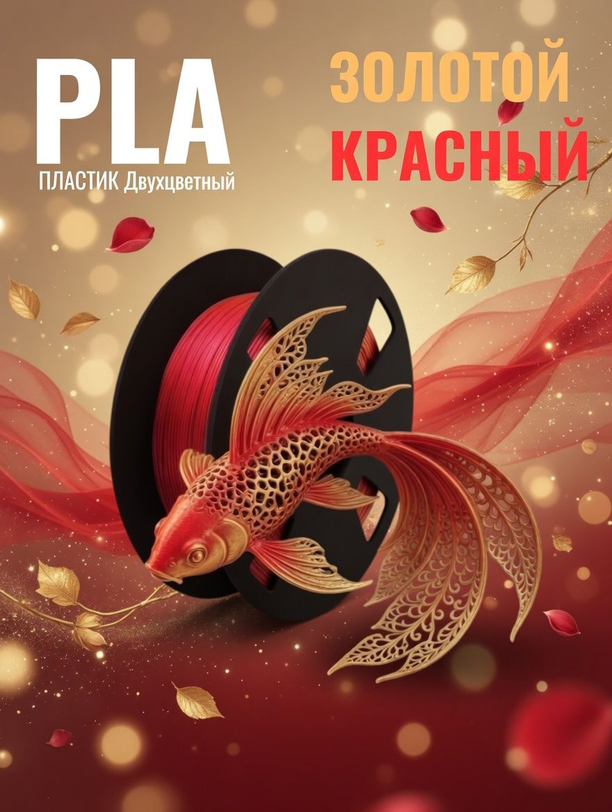 PLA Silk Dual двухцветный золотой и красный шелк, пластик 1 кг, Нить из пла 1,75 мм. двойная/Трехцветная нить, филамент для 3D-печати, высокое качество для FDM 3D-принтеров, материал для 3D-печати
