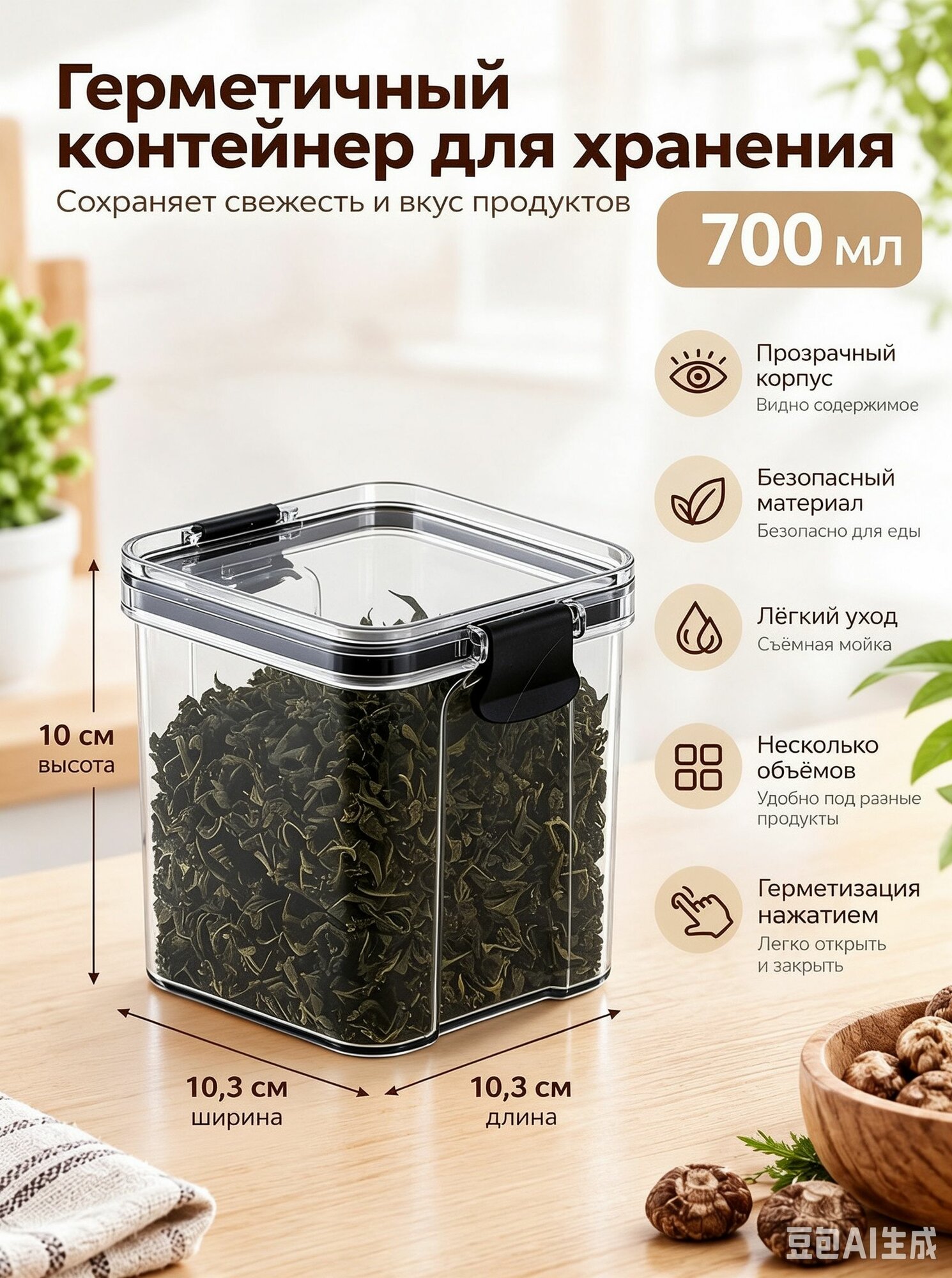 Банка для продуктов 700 мл 1 шт pet-g пластик