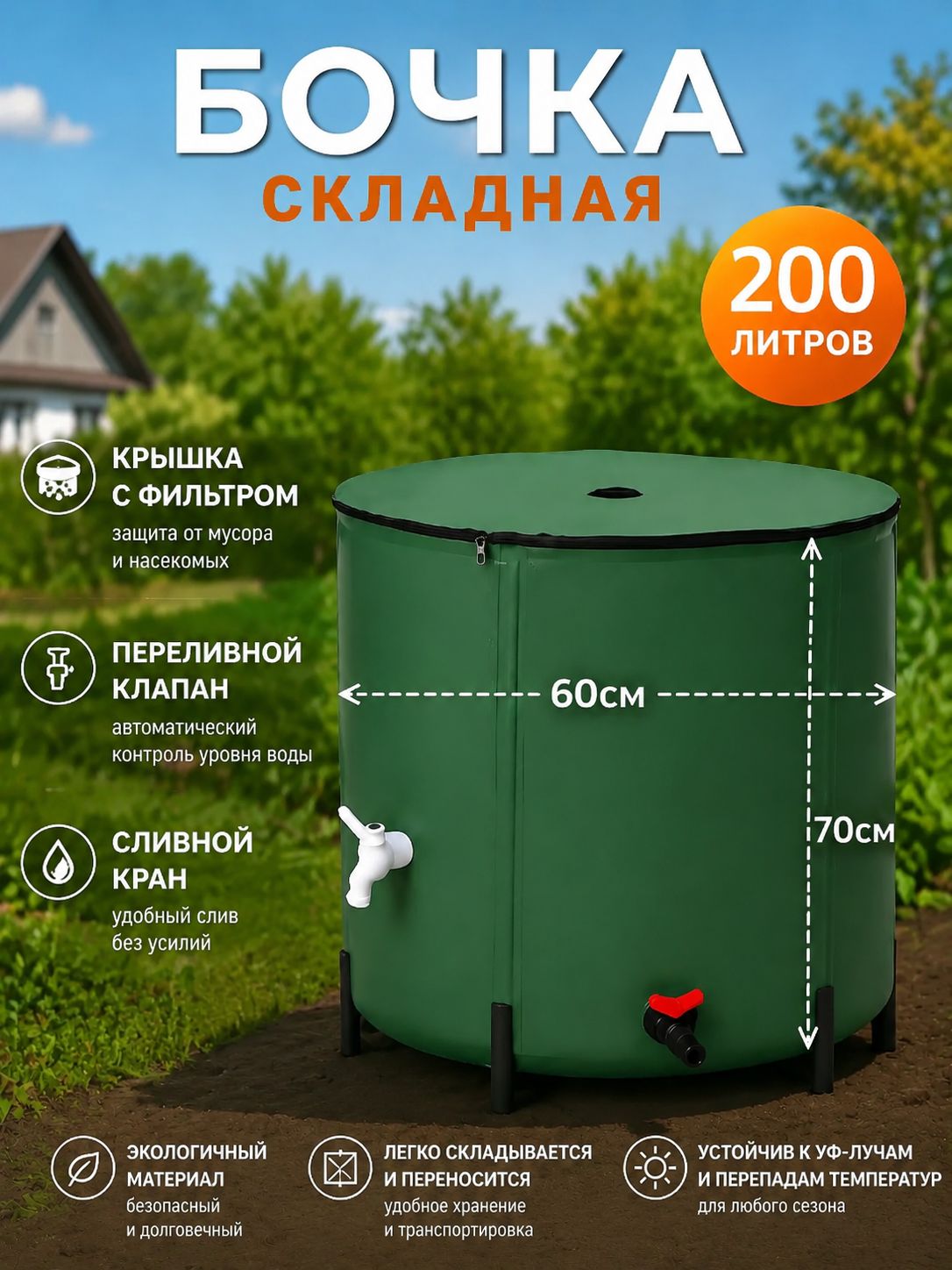 Канистра универсальная 200 л полиэстер с пвх покрытием — универсальные канистры