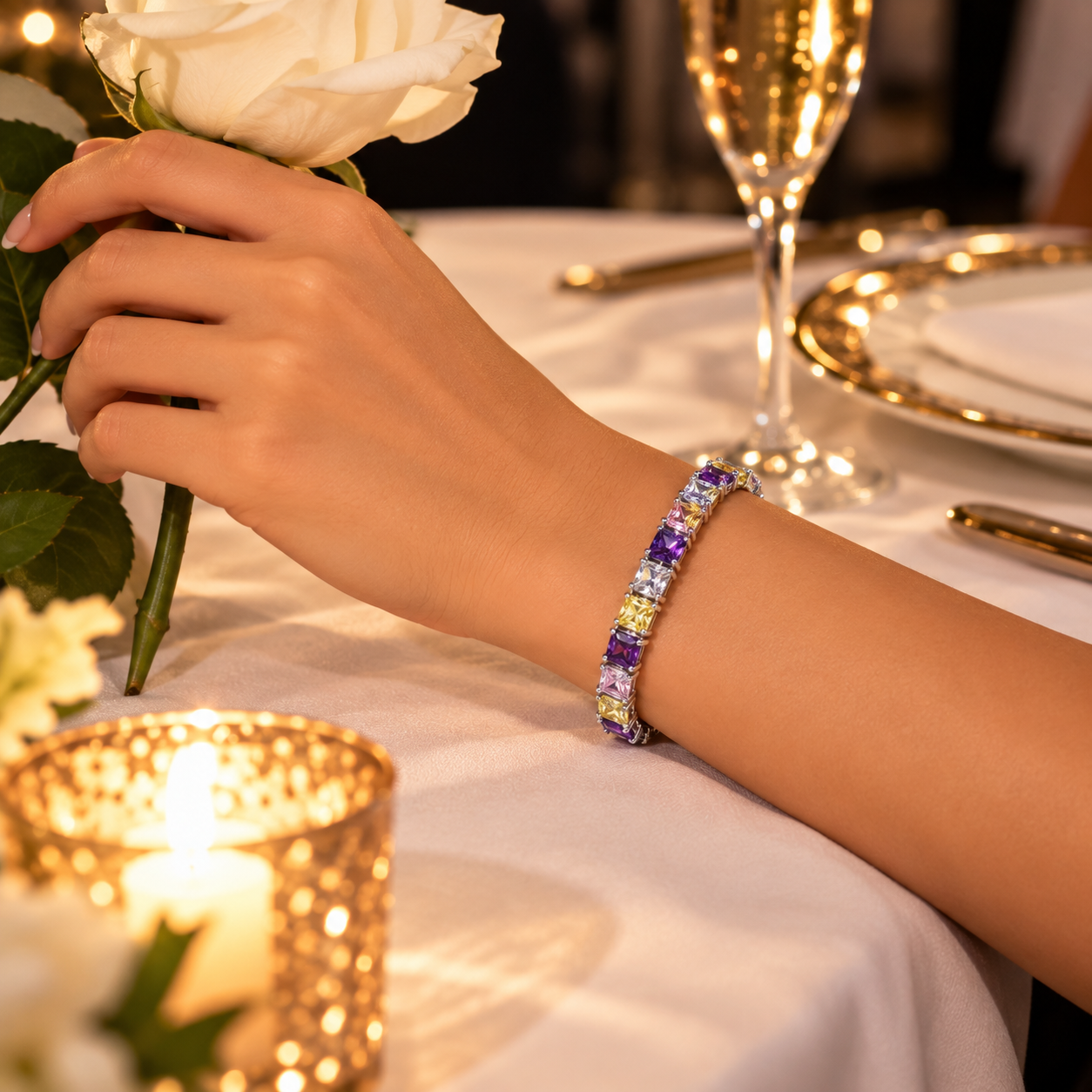 Теннисный браслет MJ - Marjatta Jewelry, Swarovski Zirconia