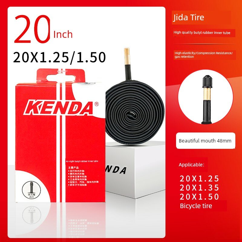 Велосипедная внутренняя шина 20 дюймов для шин 20x1.25/1.50, клапан Presta, длина 48 мм, диаметр обода 406 мм