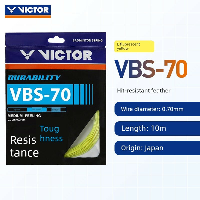 Victor VBS70 Бадминтонная лента, одиночная штука, неоново-желтый, прочная, комфортное ощущение