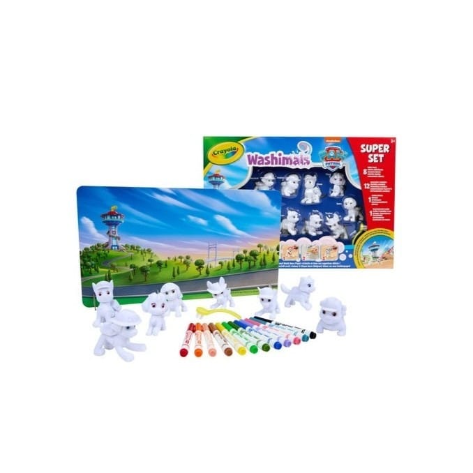 Набор для рисования, росписи Crayola washimals, щенячий патруль, фигурки для раскрашивания смываемыми фломастерами, 8 шт