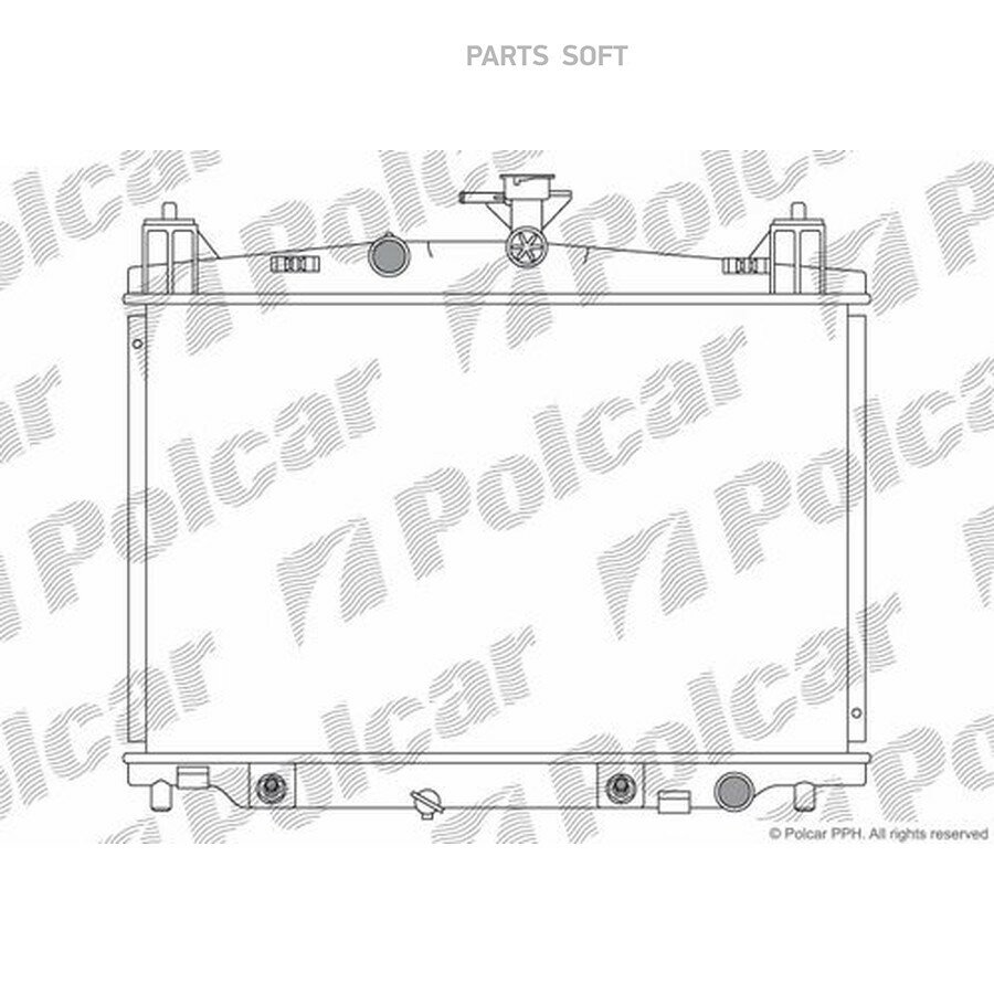 Радиатор двигателя Mazda от официального дистрибьютора, POLCAR, артикул 4533083