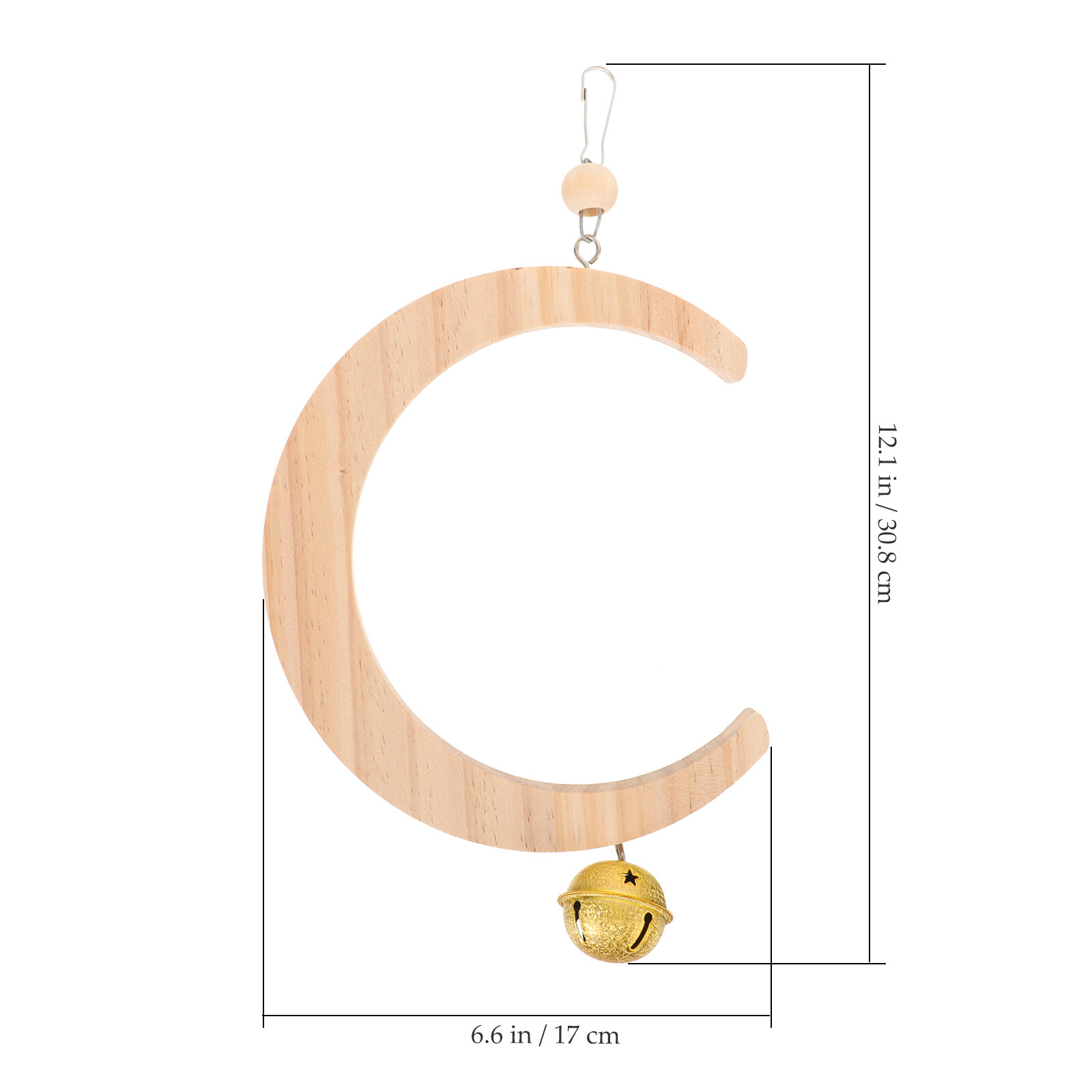 Деревянная Игрушка Для Птиц В Forme Луны Качалка Для Попугаев Развивающая Игрушка 30 8x17cm