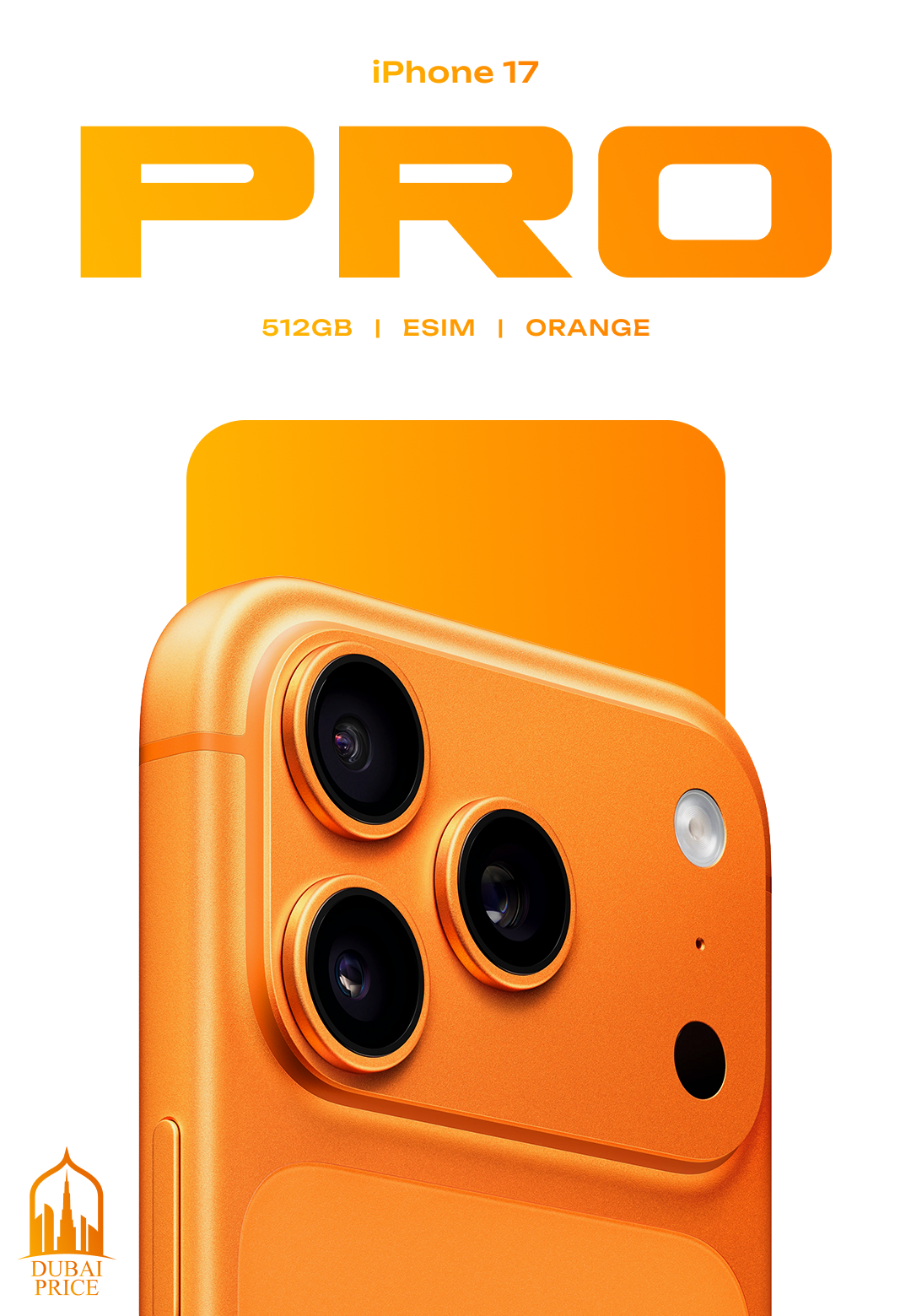 Смартфон Apple iPhone 17 Pro 1 eSIM 512 ГБ памяти, Cosmic Orange/Оранжевый NEW
