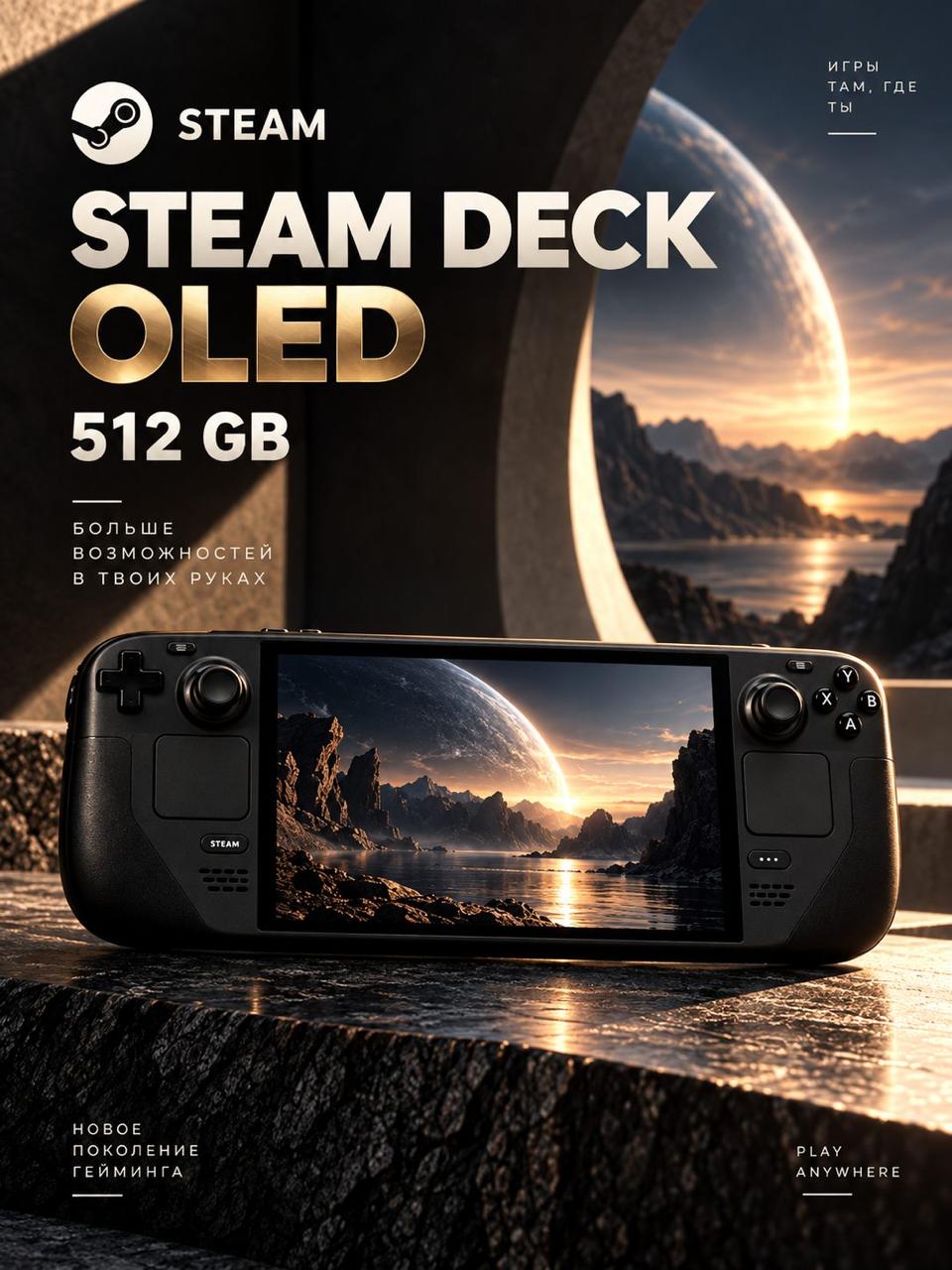 Valve Steam Deck - игровая приставка с OLED-экраном и поддержкой SteamOS 512 ГБ