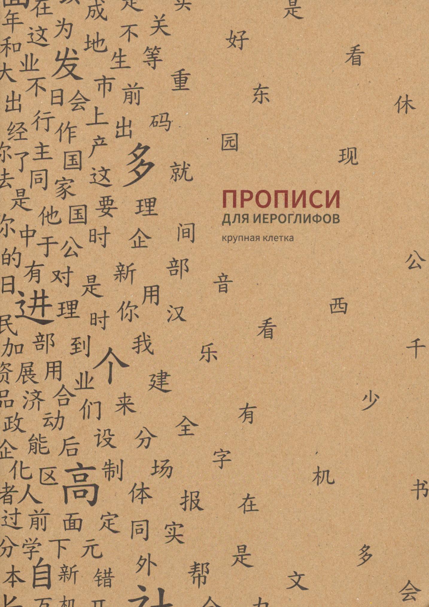 Прописи для китайских иероглифов. Крупная клетка
