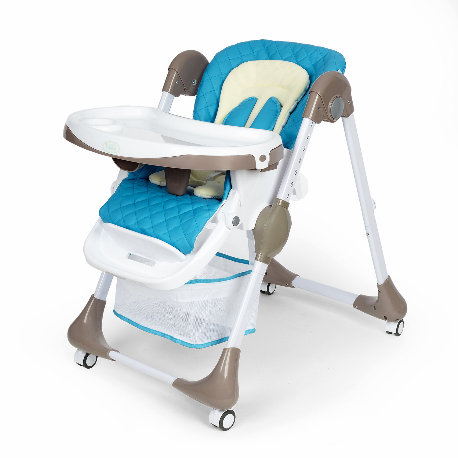 Стульчик для кормления "Nuovita Beata", трансформер, экокожа, цвет aqua