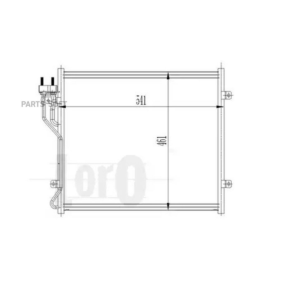 Радиатор кондиционера JEEP CHEROKEE (KJ) (01-) 2.4 i, LIBERTY (KJ) (02-) 2.4 i (w/o dryer) от официального дистрибьютора, LORO, артикул 0230160005