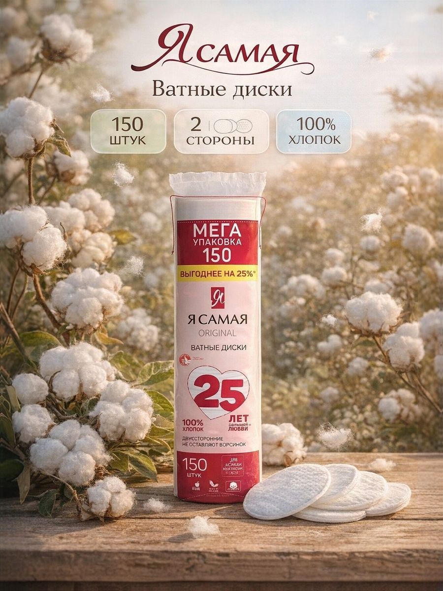 Ватные диски Я самая 1 уп. 150 шт.
