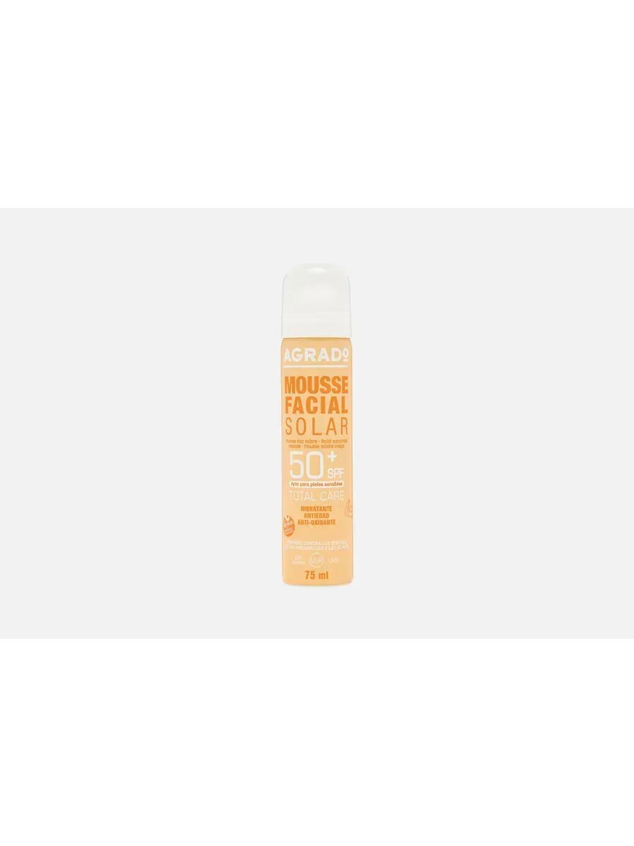 #coлнцезащитный муcc для лица SPF 50+ AGRADO Facial sunscreen mousse 75 мл#