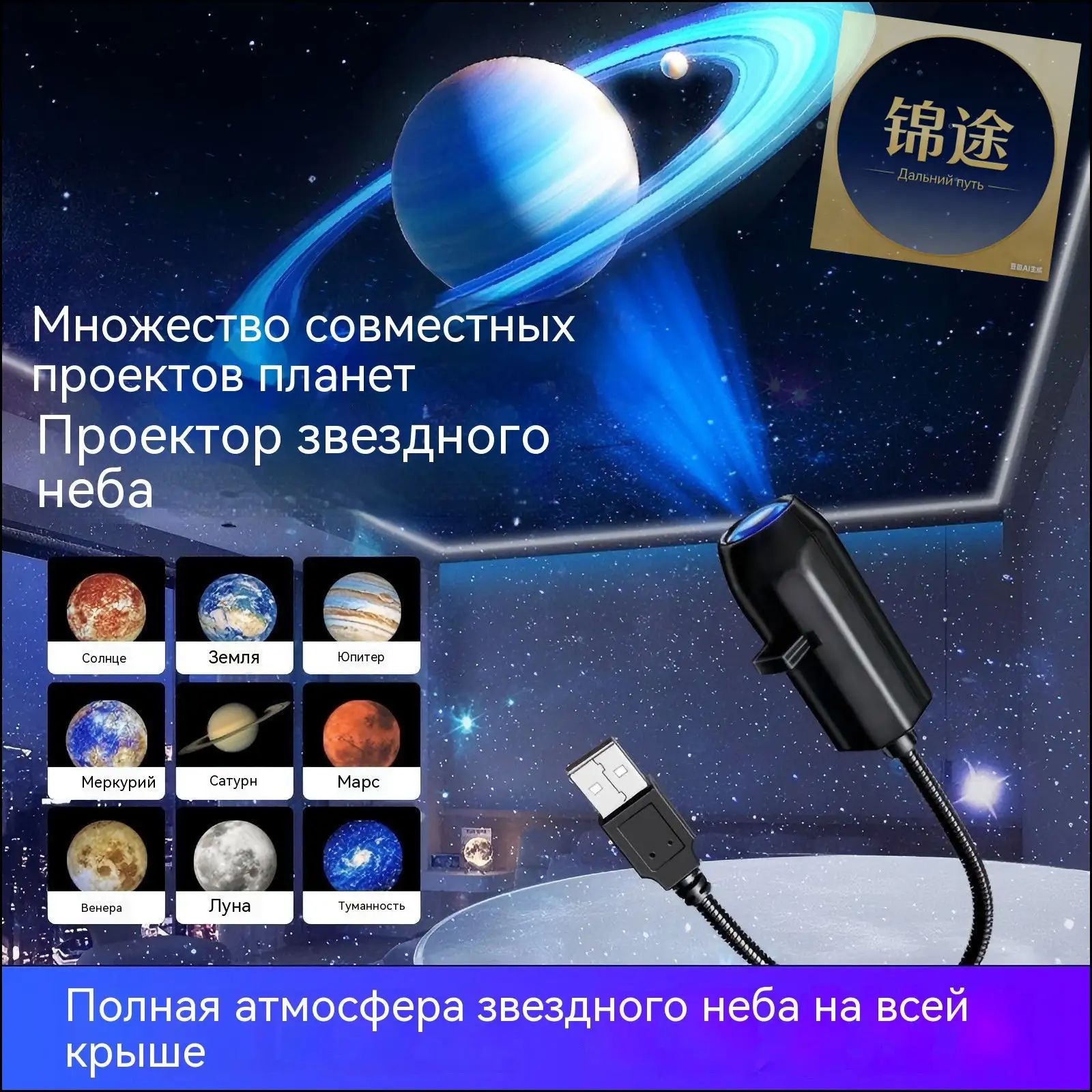 Светодиодный проекционный светильник, проектор звездного неба, планетарий, Млечный путь, ночник