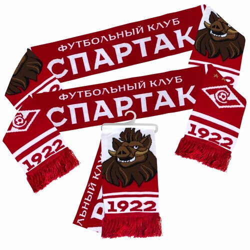Шарф ATRIBUTIKA & CLUB для мужчин и женщин,120х16.5 см, универсальный, красный, белый